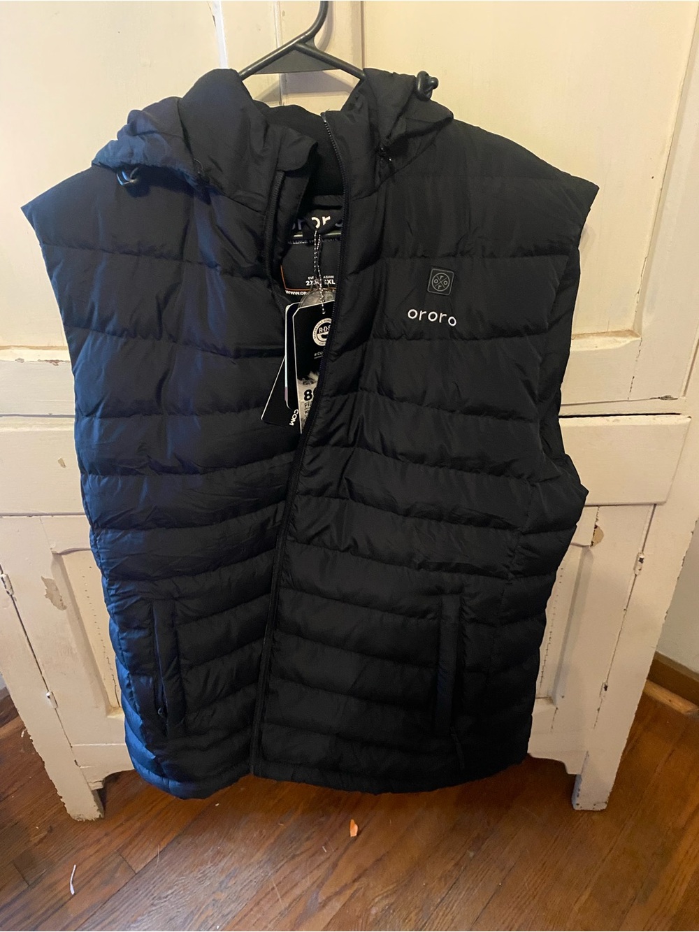 Men's Black Insulated Hooded Puffer Vest no